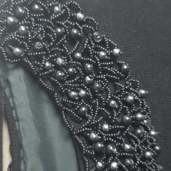 Vintage Gene Shelly Black beaded wool sweater - Picture 2 of 10